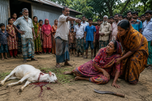 উঠানের ঘাস খাওয়াকে কেন্দ্র করে সংঘর্ষ, নারীর মৃত্যু